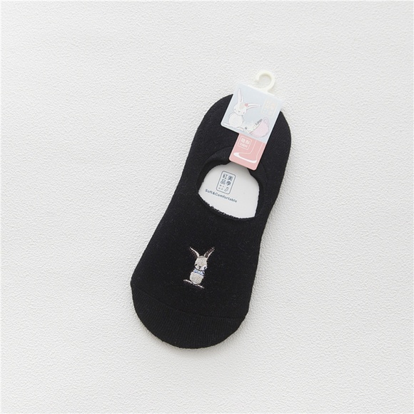 5 Pairs Women Rabbit No Show Ankle Socks - Picture 5 of 8